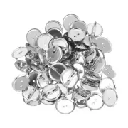 80Pcs Badge Pins, 25mm Round Safety Pins Bar Name Tag Pin Bulk, White