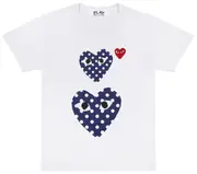 [COMME des GARCONS PLAY] 波爾卡心形紅色徽章 T 卹 男式