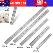 15/20/30/40/50cm Double Sided Stainless Steel Metal Ruler Rule Precision AU