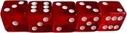 5Pcs Red Dice, 19mm 6-Sided Square Acrylic, Portable Replacement Prop for Board Game, Gambling, Bar, Night Club