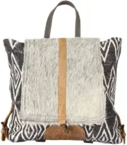 Myra Bag Grizzle Cowhide & Upcycled Canvas Backpack S-1205