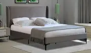 Modern Classic Olivia Double Velvet Bed Frame Grey with Black Legs