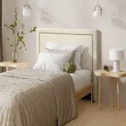 Oikiture King Single Bed Headboard Bedhead Bedroom Furniture - Beige