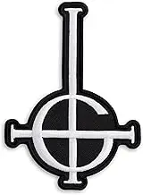 Grucifix Cross Symbol Ghost BC Heavy Metal Doom Hard Rock Band Embroidered Patch Iron On (3.5" x 4.9", White)