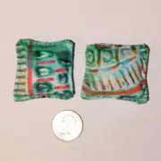 2 Green Modern Abstract Art Pillows - Fashion Doll Sized accessories Home Decor