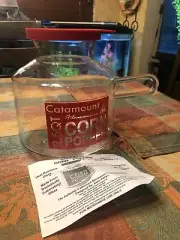 Microwave Popcorn Popper CATAMOUNT Glass Corn Popper 2 1/2 Quarts NWOB