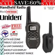 Uniden UHF CB Black Handheld Radio USB Charging 80 Channels Walkie Talkie UH45