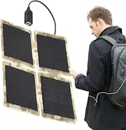 Solar Panel Charger - Efficient Solar Panel Charger | Foldable Multifunctional High-Efficiency Camping Accessories for Fans Security Camera Supply Monitor Phone Outdoor Devices