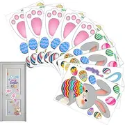 Easter Bunny Footprints for Floor,Rabbit Feet Easter Bunny Decals Stickers Floor Decal Clings | PVC Easter Decorations, Rabbit Paw Print Easter Wall Decals for Floor Wall Door