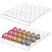 2 Pack Coffee Pod Holder for Vertuoline Capsule, 30 Pods Acrylic Drawer Inser...