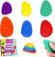 Pack of 6 Fidget Toys, Sensory Stones, Stress Relief Toy, Sensory Stone, Emotional Soothing Toy, Sensory Stones, Stress Soothing Toy for Children and Adults