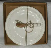 Mud Pie Cream Happy Everything Cheese Serving Plate Wood Spreader Knife New