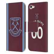 CUSTOM WEST HAM UNITED FC 2020/21 KIT LEATHER BOOK CASE FOR APPLE iPOD TOUCH MP3