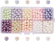 6mm 10 Colors Tiny Satin Luster Round Glass Pearl Beads Loose Beads with 1.2mm Hole for Bracelet Jewelry Making(500PCS)