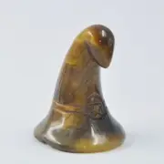 Natural Tiger's Eye Jade Quartz Crystal Wizard Hat Energy Stone Shaman Cap Reiki