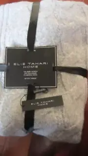 ELIE TAHARI Flannel Grey Color BABY ALPACA Throw Blanket 50” x 70” $398 NWT