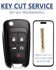KEY CUT + Flip Remote Key For Chevrolet 2010 - 2017 DIY PROGRAMMING