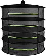 Hanging Basket 4 Layers with Zipper Folding Dry Rack Herb Drying Net Dryer Bag Mesh for Herbs Flowers Buds Plants