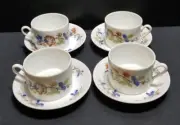 Richard Ginori Florentine Coffee Cups & Saucers, China, Set of 4