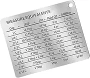 RORPOIR Stainless Steel Measure Chart for Refrigerator Large Scale Conversion Chart Magnet for Baking Cooking