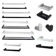 304 Stainless Steel Round Black Chrome Towel Rail Rack Soap Paper Holder Hook