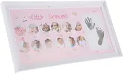 MINAOLULUS Handprint and Footprint Frame Month Milestone Keepsake Display for Newborns Easy to Use Handprint Kit Nursery Decor for Celebrating Growth and Memories