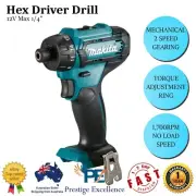 12V Max Cordless Brushless 1/4“ Hex Chuck Driver Drill 1700RPM No Load Speed NEW