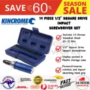 Kincrome 14pc Impact Screw Driver 5/16" Hex 1/2in Square Drive Screwdriver Bits