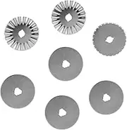 SHINEOFI 7pcs Set Rotary Cutter Blades Replacement Blades for Fabric Scissors 4 Straight 1 Dashed 2 Wavy Styles Storage Case for Sewing Crafts Leather
