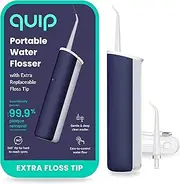 quip Water Flosser with Replacement Tip - Cordless Water Flosser with Adjustable Pressure - Teeth Cleaner Pick with 360 Degree Rotating Replaceable Tip, Rechargeable Water Dental Pick - Midnight Blue