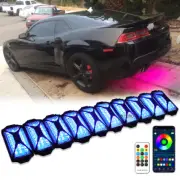 For Chevy Camaro SS LT 10 Pods RGB LED Rock Lights Underglow Lamp Bluetooth APP