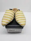 Qupid Swirl 126 Flat Yellow/Beige Women's Slip On Mule Loafers Size 7