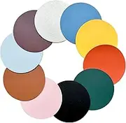 Tongke Drink Coasters Set of 10 Leather Coasters Spill Protection for Table Desk Durable and Non Slip Fit All Size Drinking Glass Coffee Tea Cup Mug (Colourful)