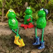 Cute Frog Garden Decor for Outside, Funny Resin Garden Statues Yard Decoration O