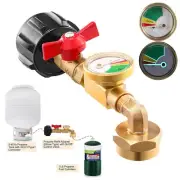 Propane Refill Adapter w/ON-Off Valve and Gauge Fill 1Lb Bottle From 5-40Lb Tank