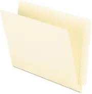 End Tab Folders, 9 1/2 Inch Front, Letter, Manila, 100/Box