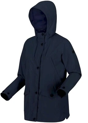 Regatta Women's Hooded Waterproof Lightweight Jacket Nahla Navy Size 12