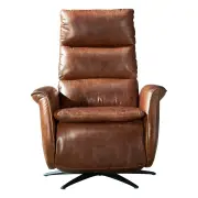 Belden Electric Recliner Leather Armchair, Vintage Whiskey