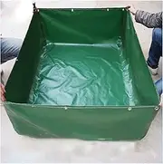 Fish Pond Above Ground Outdoor Fish Pond, 0.5mm Foldable Tarp Canvas Water Storage Pool with Eyelet & Drain Valve, Square Water Tank for Garden Patio Farmed