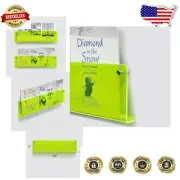 Stylish Floating Acrylic Bookshelf - 2-Pack Magazine Holder, 24 Inch Green