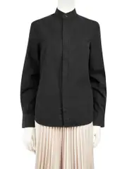 Black Cotton Long Sleeve Shirt