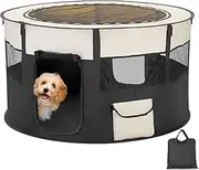 Pet Scene Pet Playpen Portable for Dog Exercise Pen Dog Kennel Carrying Case for Indoors and Outdoors,Size 120x120x60CM,with 2 Large Storage Pocket,Free Storage Bag