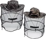 2pcs Mosquito-Head-net Repellent Fisherman Hat Mesh for Beekeeping Fishing Outdoor Activities