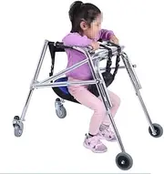 Folding Walker Adjustable Height Walker Walking Frame For Child For Kids Cerebral Palsy Disability Walking Frame Rehabilitation Auxiliary Walking Frame(L)