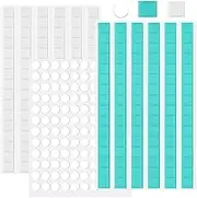 CKANDAY Bubble 192 Pcs Reusable Wall Safe Tack Putty + 120 Pcs 10mm Double Sided Adhesive Dots, White+Blue Minimalist Adhesive Putty for Hanging Pictures, Posters, Notes, Party Decorations, Museums