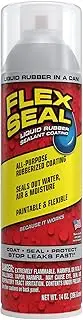 Flex Seal, 14 oz, Clear, Stop Leaks Instantly, Waterproof Rubber Spray On Sealant Coating, Perfect for Gutters, Wood, RV, Campers, Roof Repair, Skylights, Windows, and More
