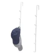 Modern White Metal Over-The-Door Hat Storage Rack/Display Hanger with 5 Hooks,
