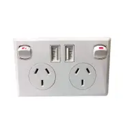 Ozoffer Dual USB Australian Power Point Home Wall Power Supply Socket Kitchen Office