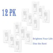 Dimmer Light Switch 3Way for 300W Dimmable LED/CFL 600W Incandescent/Halogen ×12