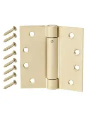 Everbilt 4 in. Square Satin Brass Adjustable Spring Door Hinge(290807)